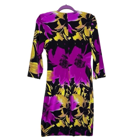 Caché Faux Wrap Floral Dress Size Large - Picture 5 of 8
